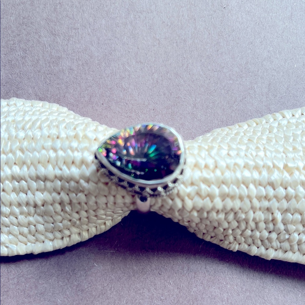 Mystic Topaz Teardrop Ring in Sterling Silver